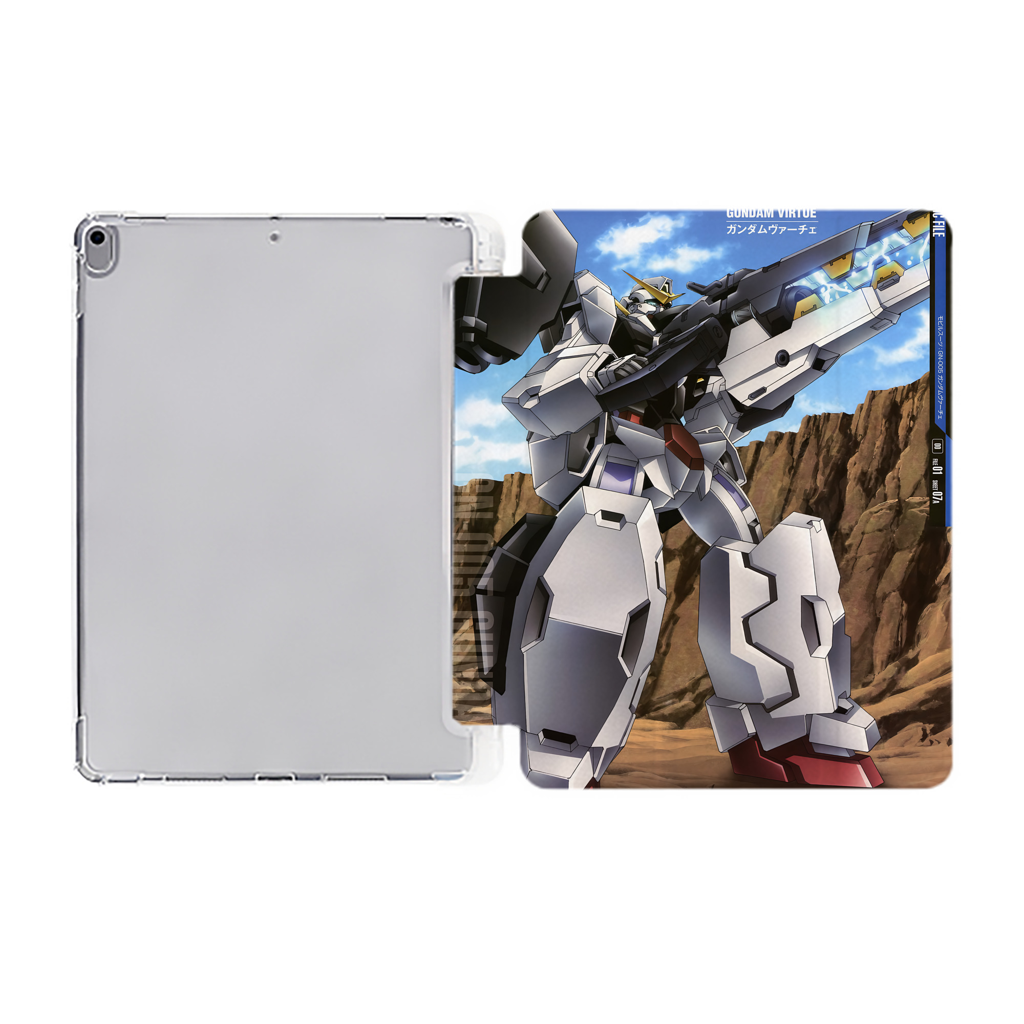（画像用） 機動戦士ガンダム Mobile Suit Gundam IPad ケース ペン収納付き 三つ折りスタンド PUレザー×シリコン 対応機種9.5/10.5/10.9インチ